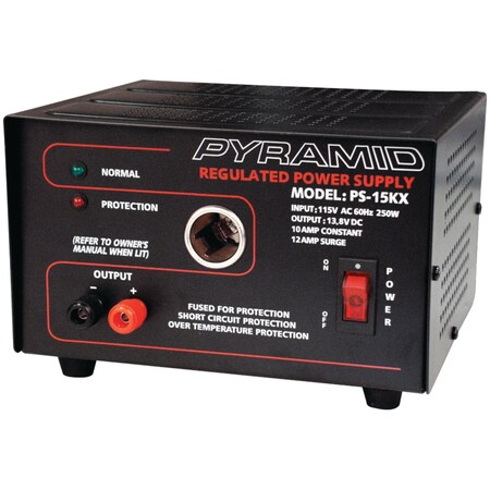 Pyramid Car Audio Power Supply with Car-Charger Adapter (10A) PS15K